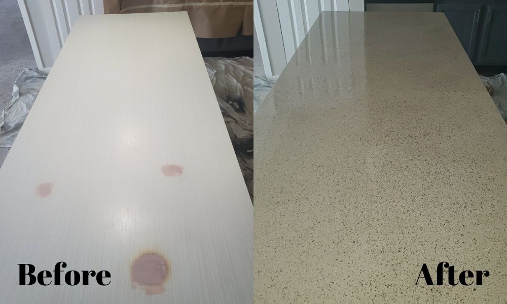 Before and After Refinished Countertop in Carol Stream, IL