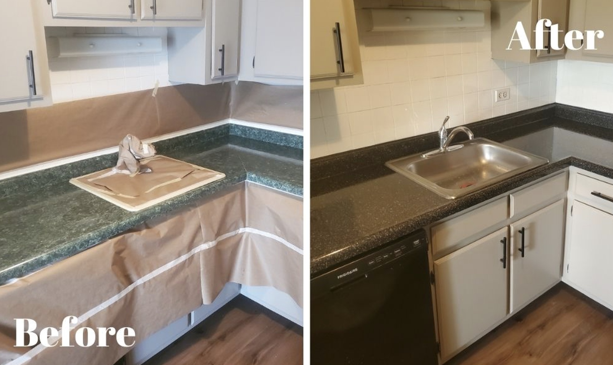 Before & After Schaumburg Refinished Countertop